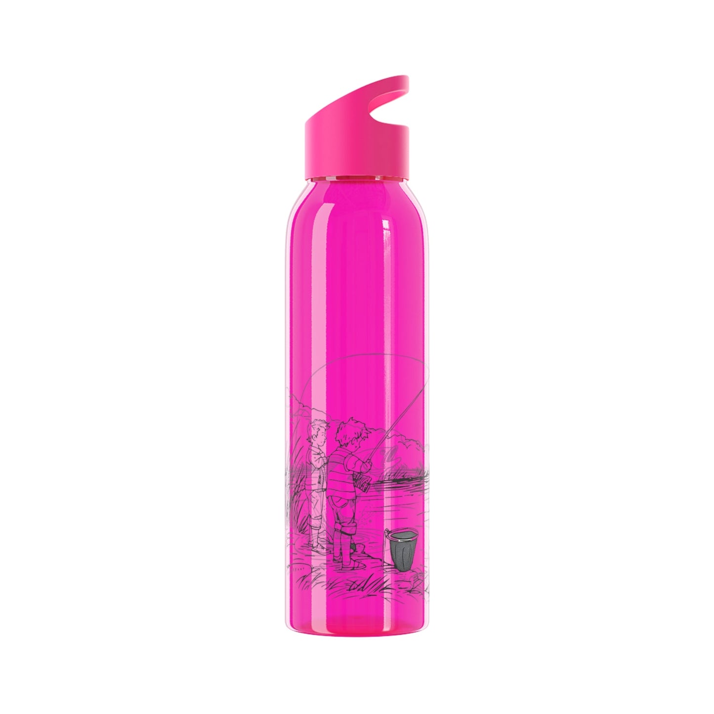 Fishing Sketch Water Bottle â€” Minimalist Scenic Bottle - SJM Print Store