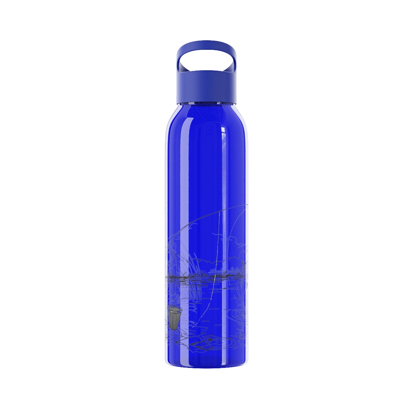 Fishing Sketch Water Bottle â€” Minimalist Scenic Bottle - SJM Print Store