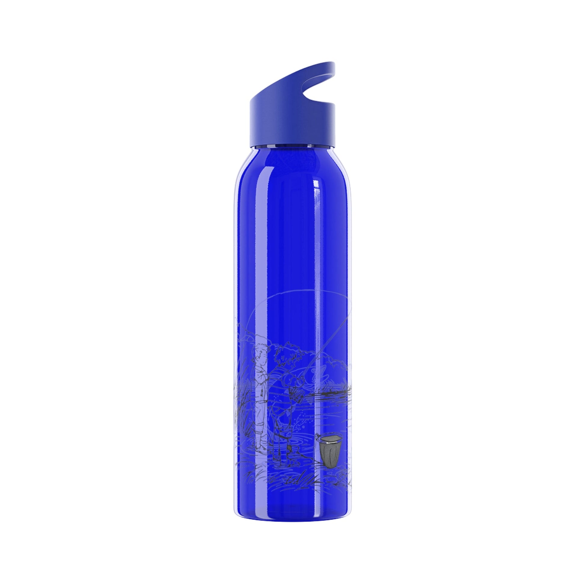 Fishing Sketch Water Bottle â€” Minimalist Scenic Bottle - SJM Print Store