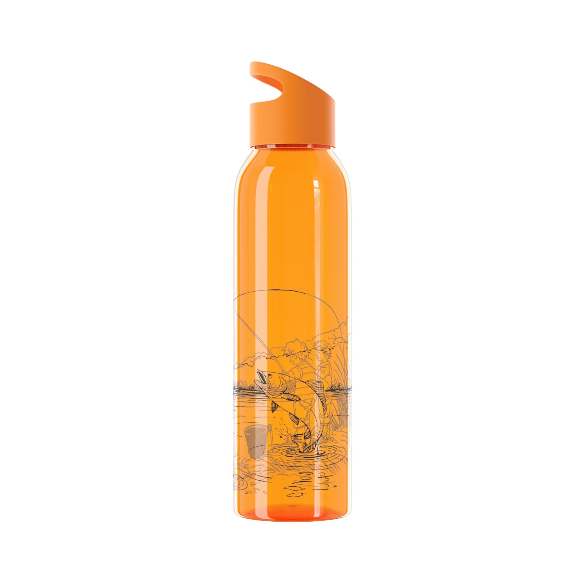 Fishing Sketch Water Bottle â€” Minimalist Scenic Bottle - SJM Print Store
