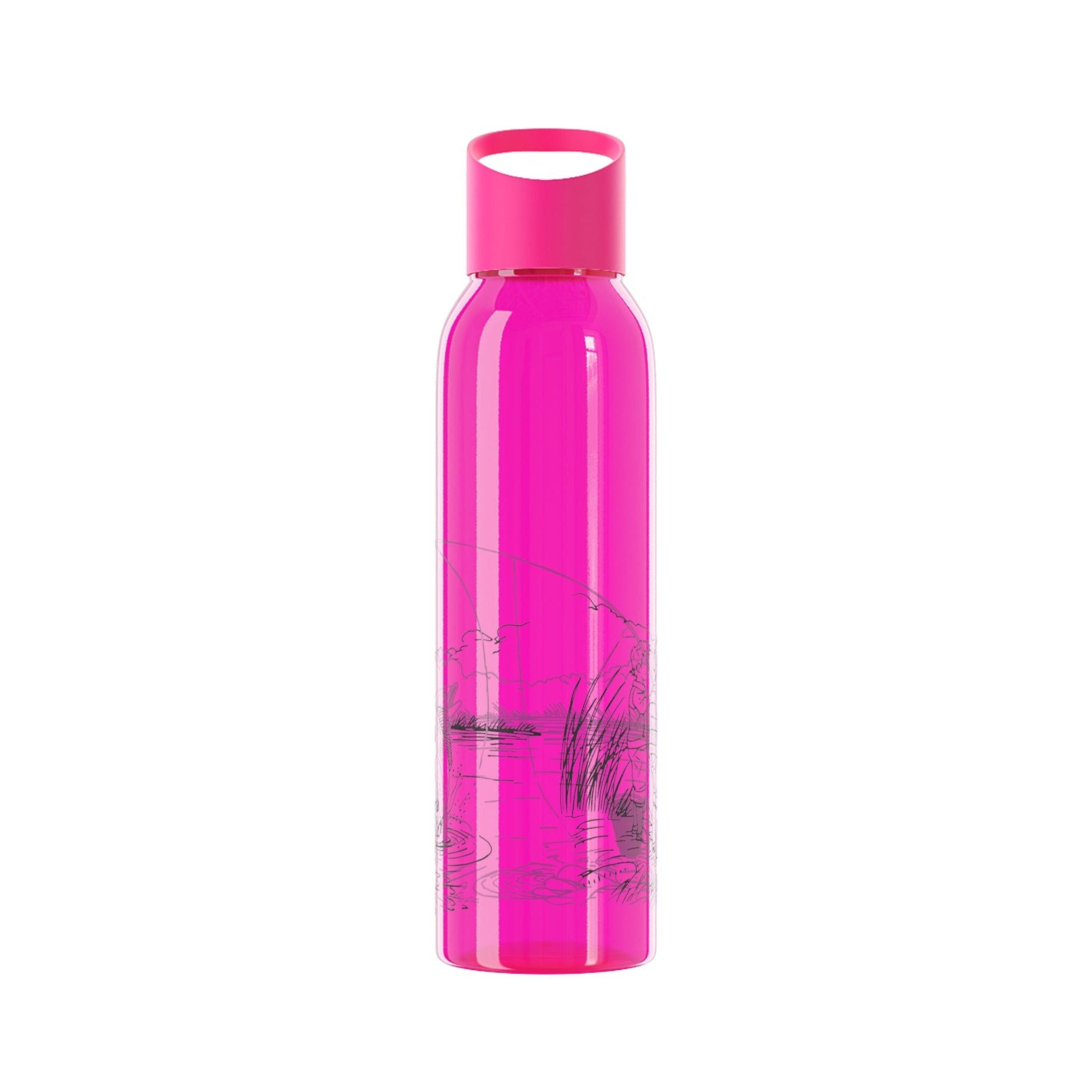 Fishing Sketch Water Bottle â€” Minimalist Scenic Bottle - SJM Print Store