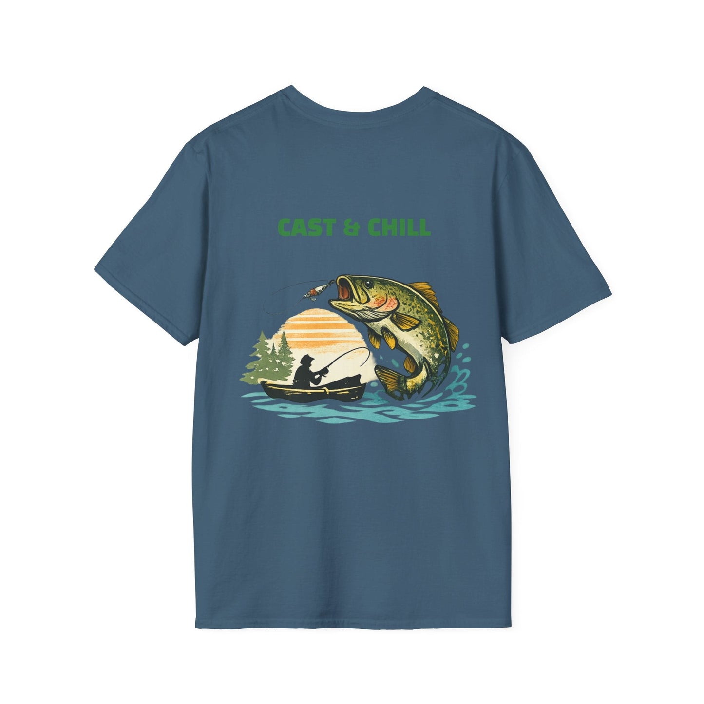 Fishing T-Shirt Cast & Chill Retro Graphic Tee - SJM Print Store
