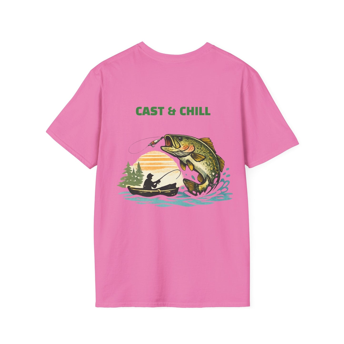 Fishing T-Shirt Cast & Chill Retro Graphic Tee - SJM Print Store
