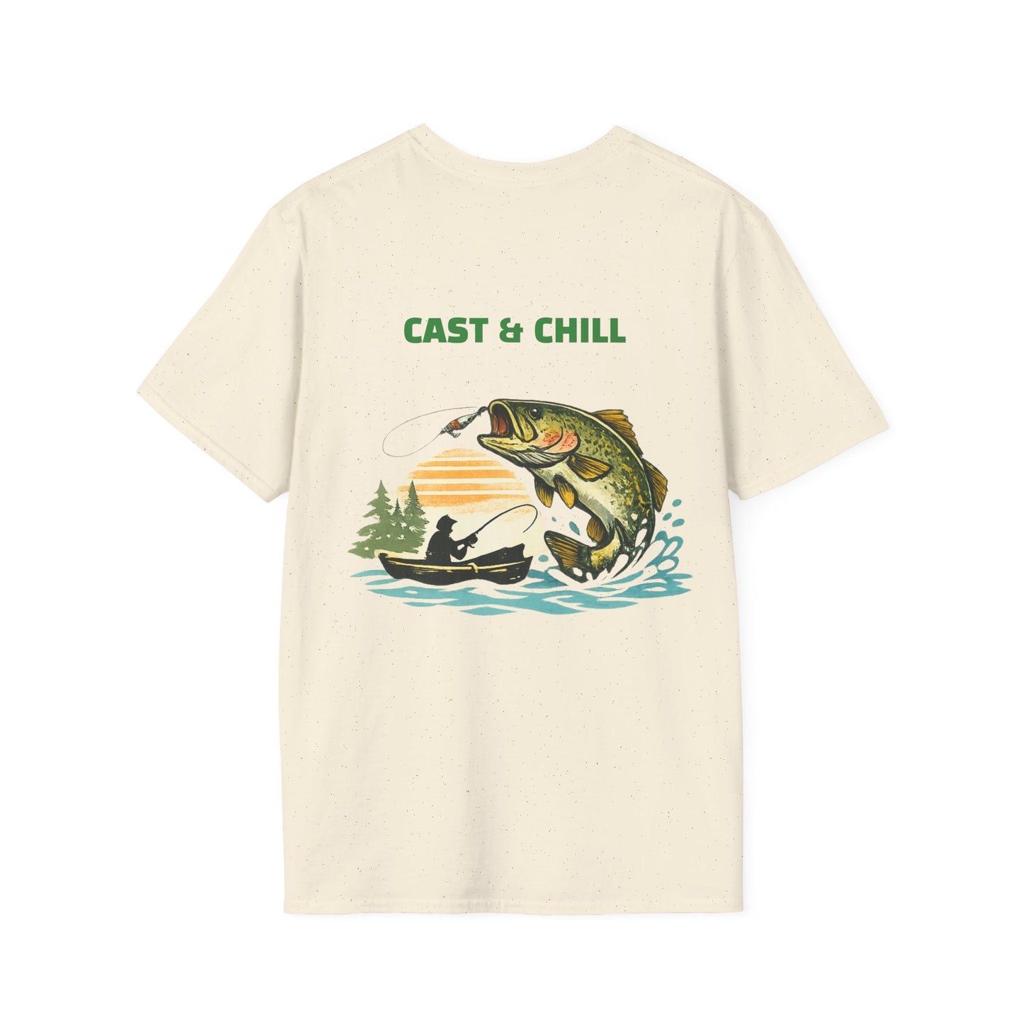 Fishing T-Shirt Cast & Chill Retro Graphic Tee - SJM Print Store