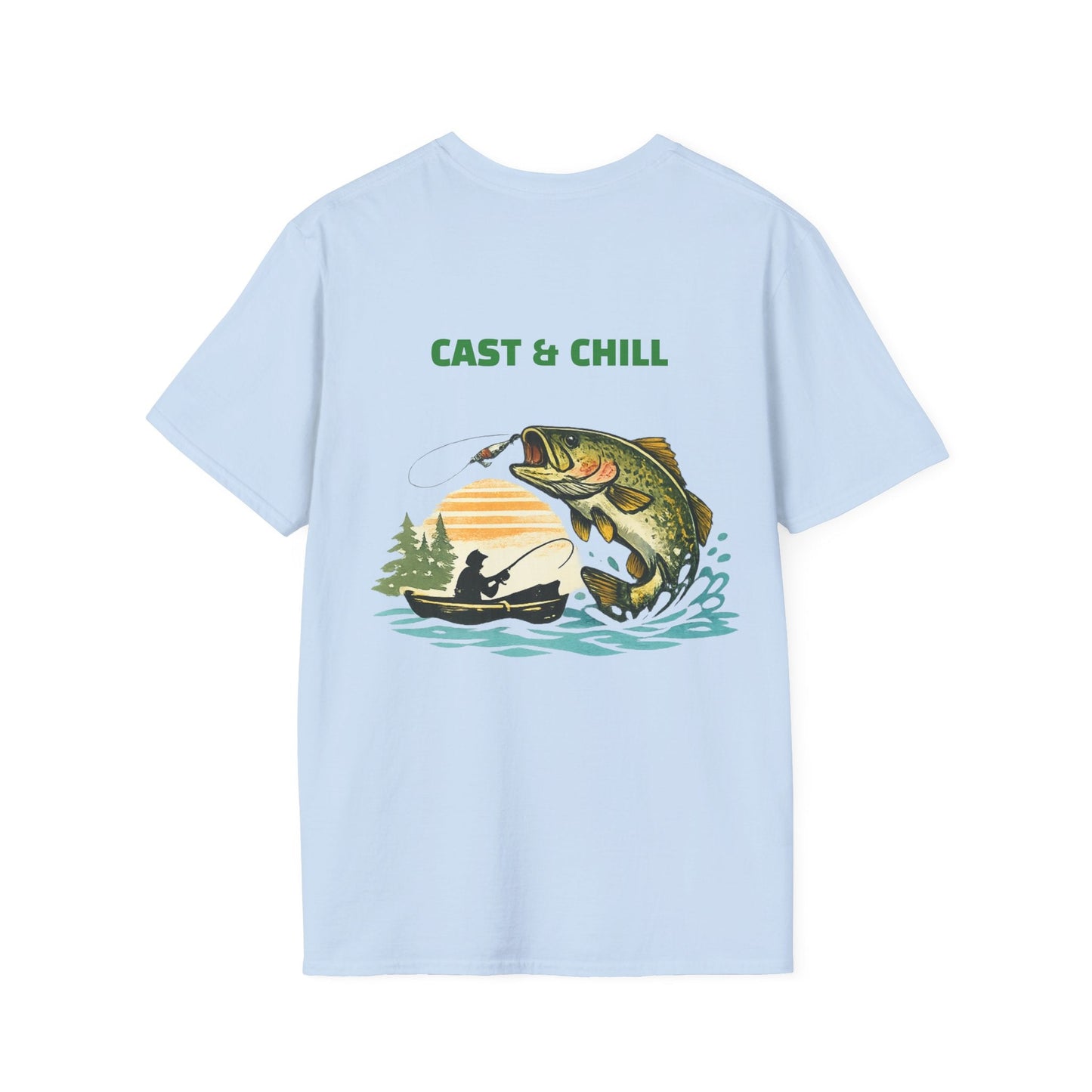 Fishing T-Shirt Cast & Chill Retro Graphic Tee - SJM Print Store