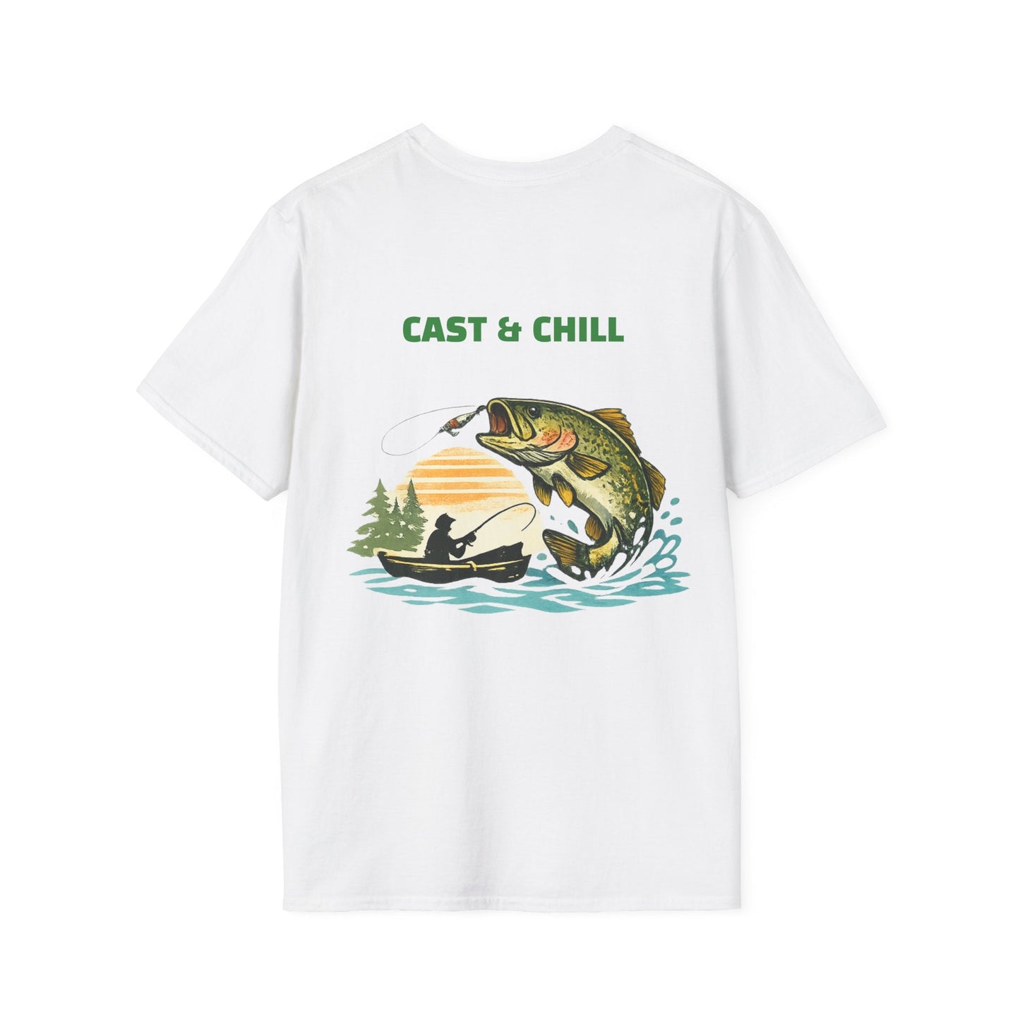 Fishing T-Shirt Cast & Chill Retro Graphic Tee - SJM Print Store