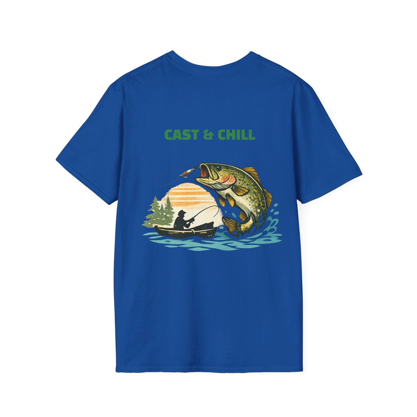 Fishing T-Shirt Cast & Chill Retro Graphic Tee - SJM Print Store