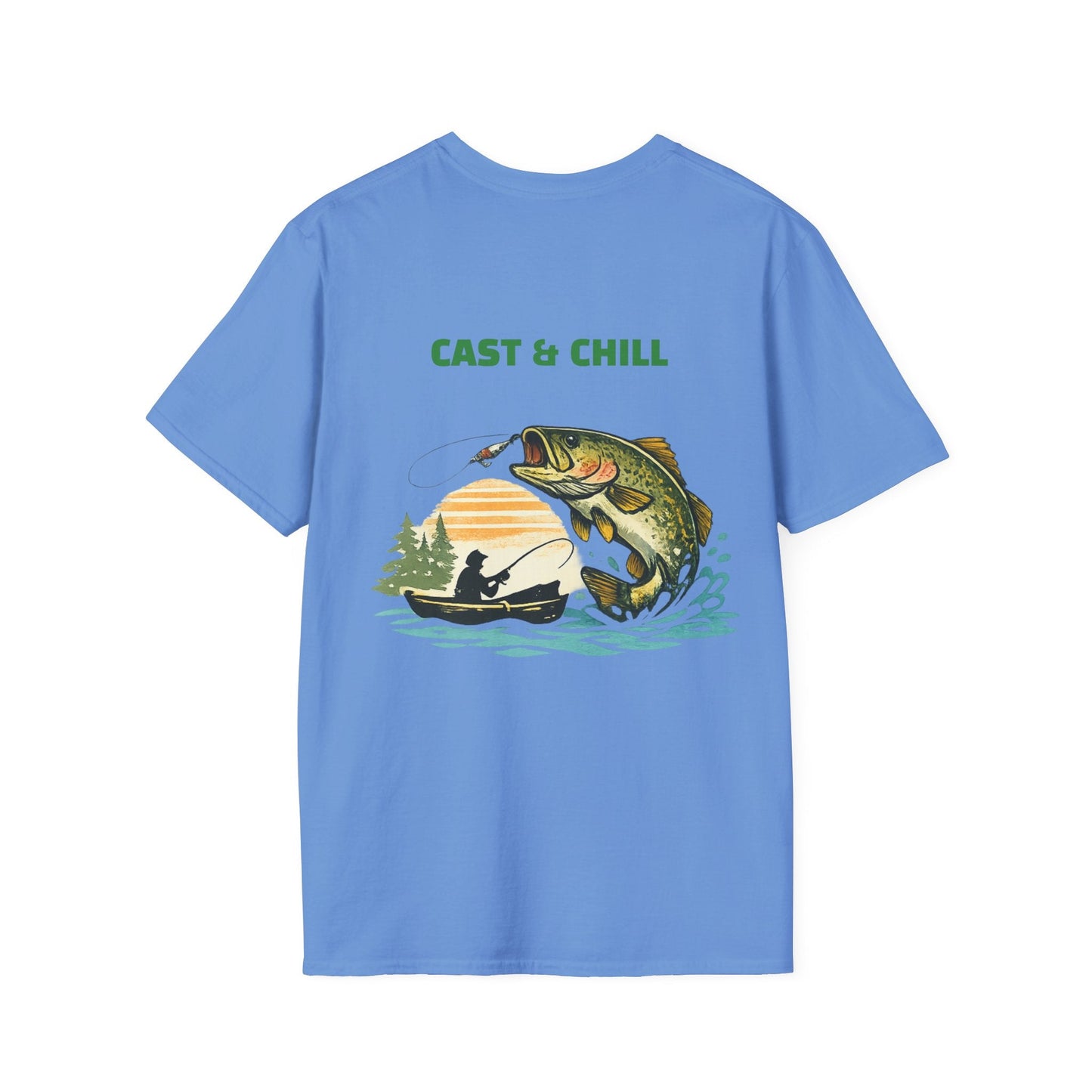 Fishing T-Shirt Cast & Chill Retro Graphic Tee - SJM Print Store