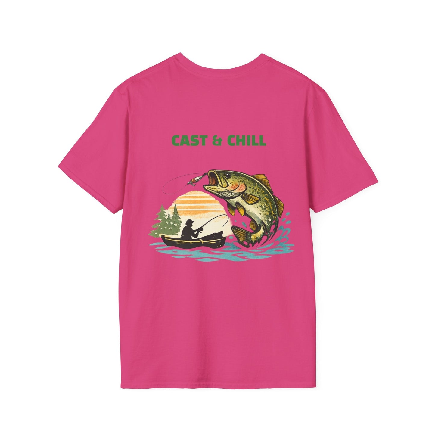 Fishing T-Shirt Cast & Chill Retro Graphic Tee - SJM Print Store