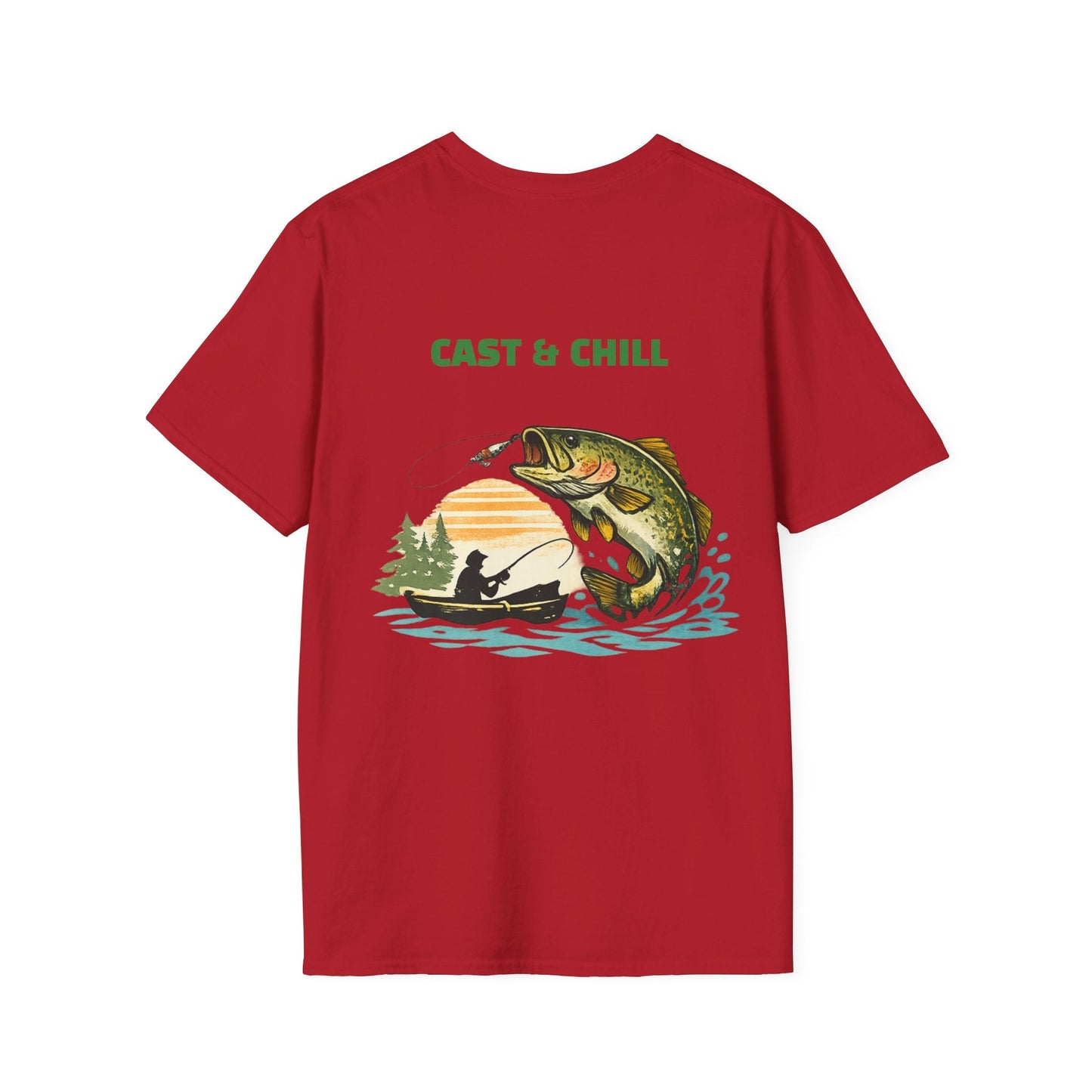 Fishing T-Shirt Cast & Chill Retro Graphic Tee - SJM Print Store