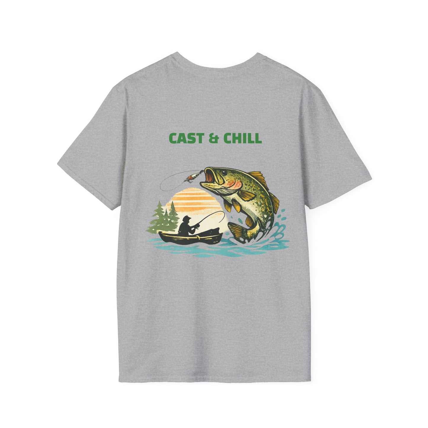 Fishing T-Shirt Cast & Chill Retro Graphic Tee - SJM Print Store