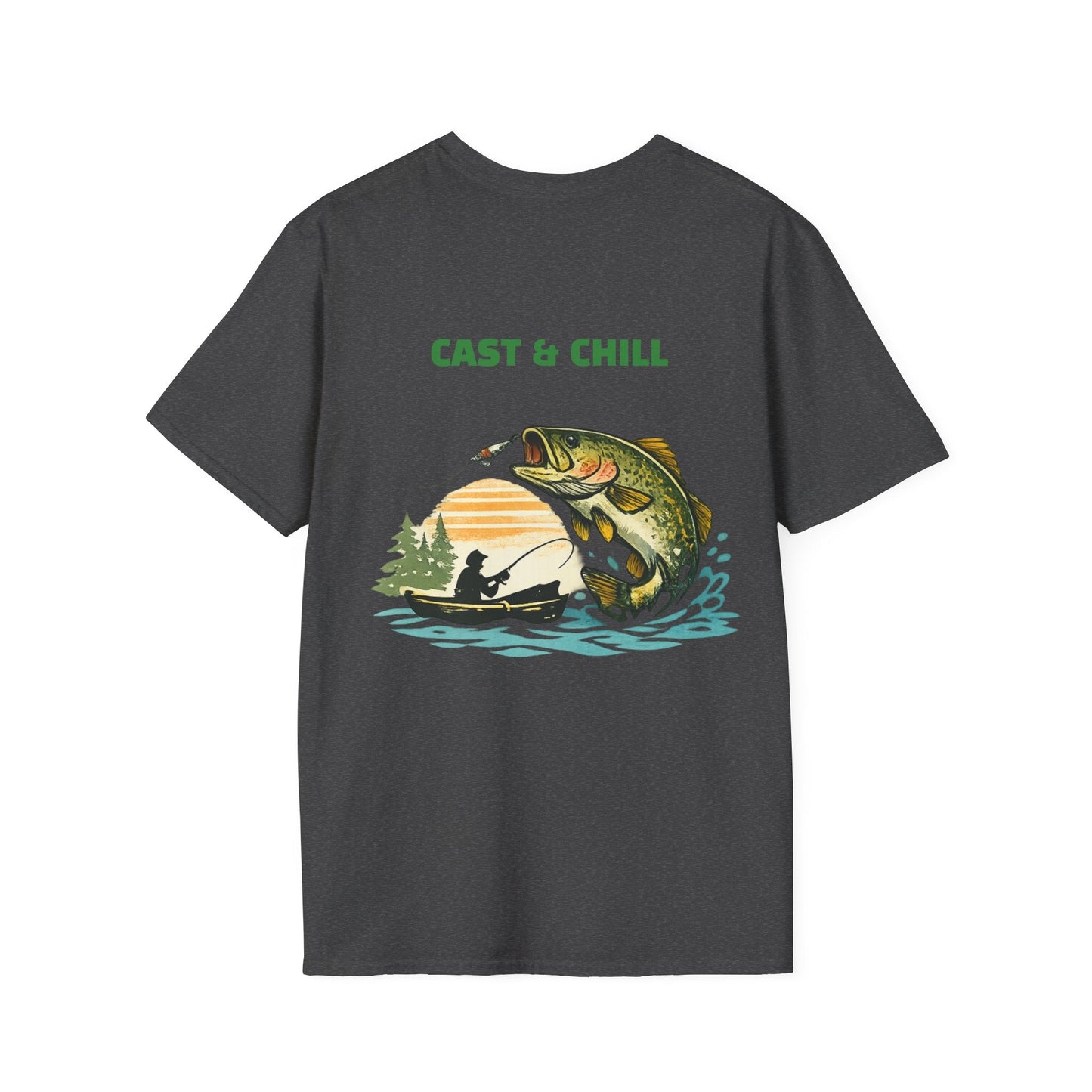 Fishing T-Shirt Cast & Chill Retro Graphic Tee - SJM Print Store