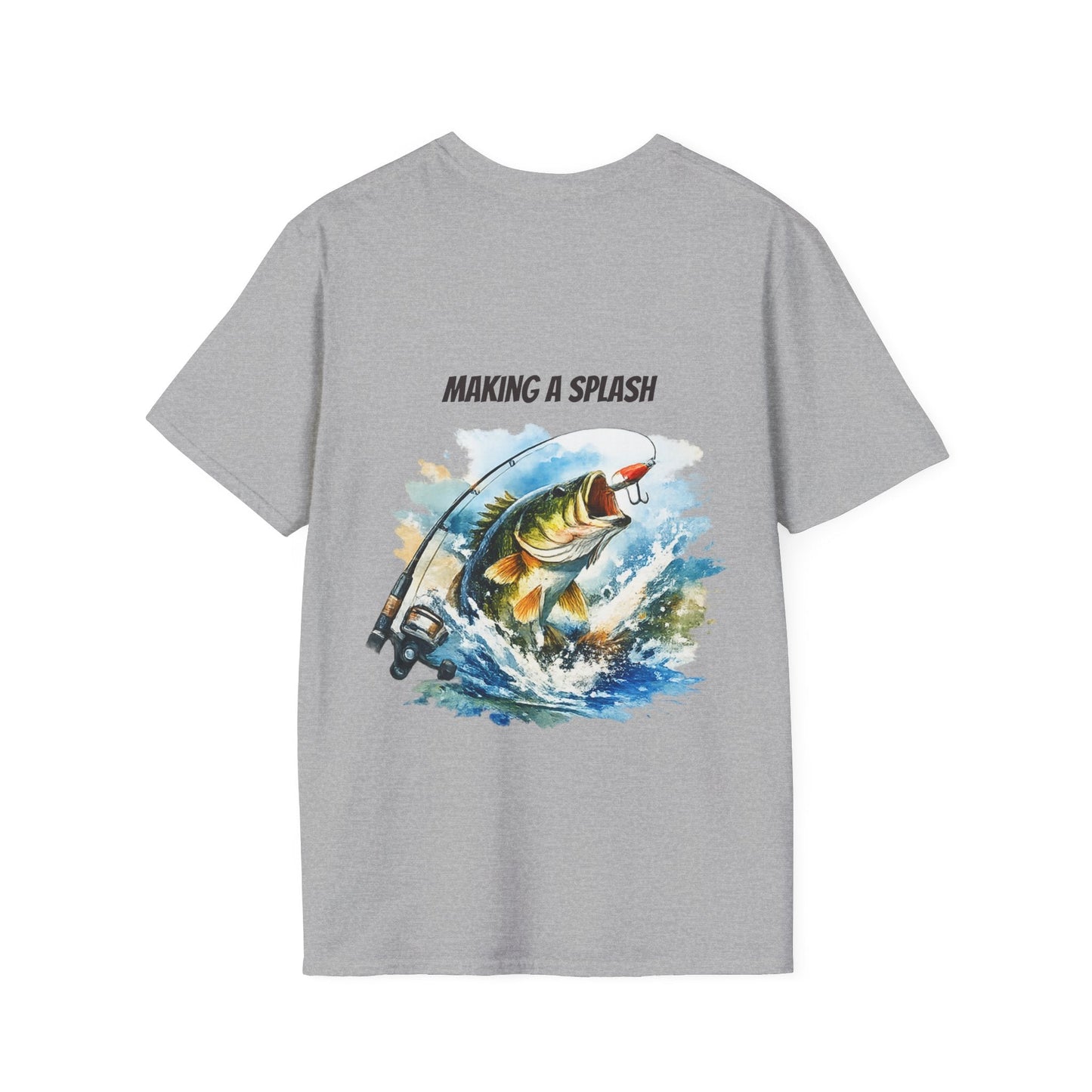 Fishing T-Shirt Making a Splash Fish Graphic Tee - SJM Print Store