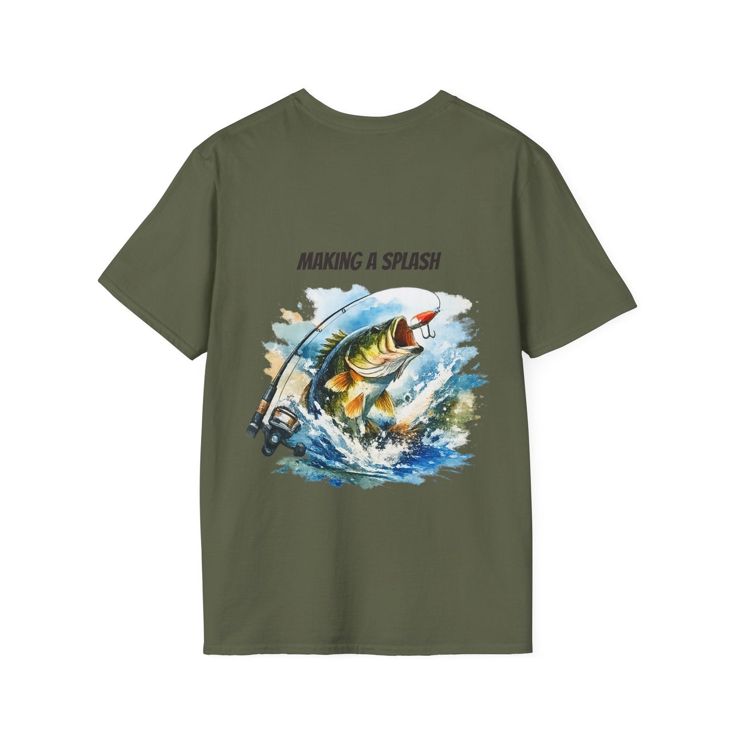 Fishing T-Shirt Making a Splash Fish Graphic Tee - SJM Print Store