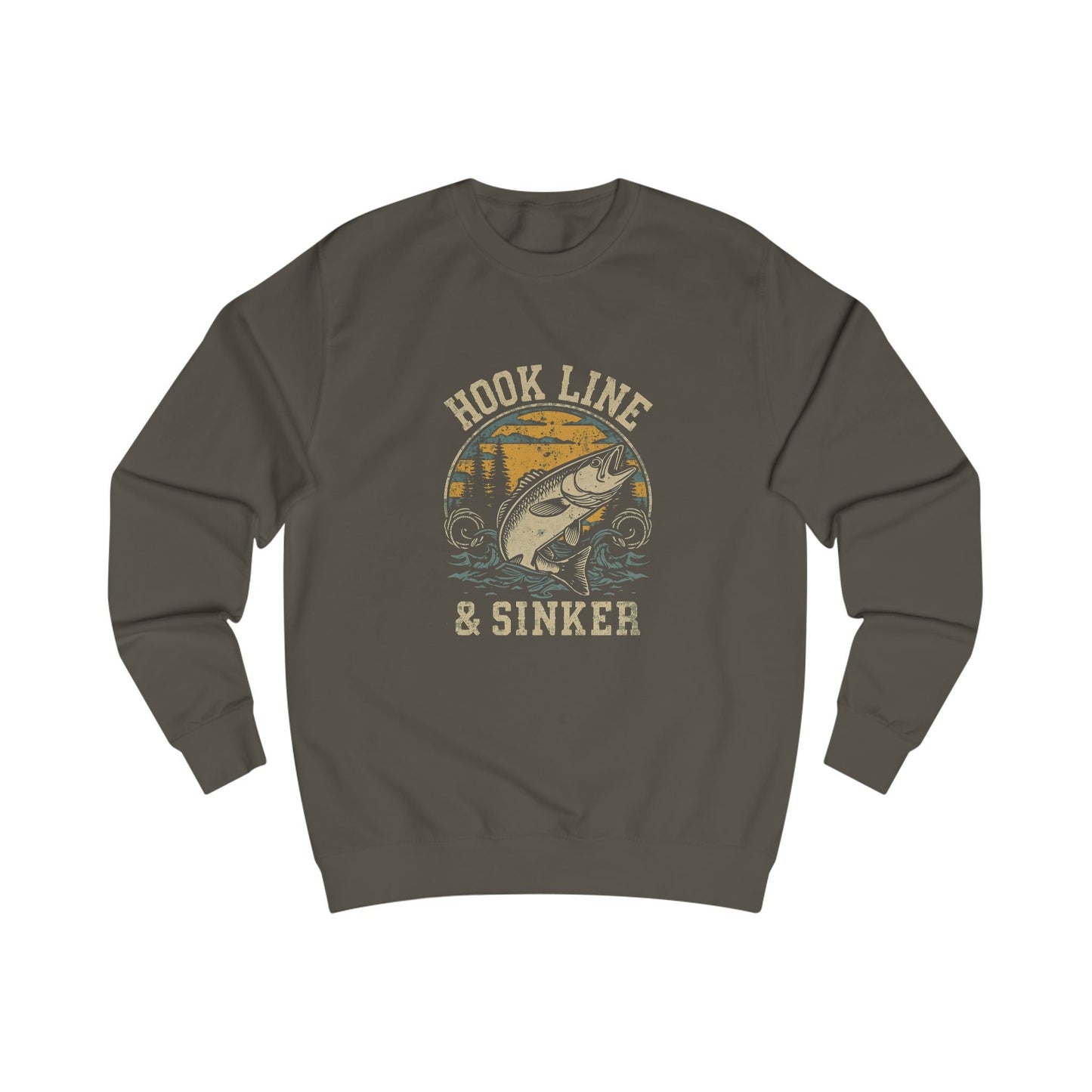 Fishing Themed Unisex Sweatshirt, Hook Line & Sinker Apparel, Cozy Gift for Anglers, Casual Outdoor Wear, Perfect for Birthdays & Holidays - SJM Print Store