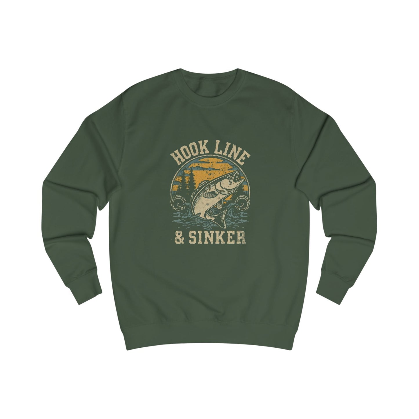 Fishing Themed Unisex Sweatshirt, Hook Line & Sinker Apparel, Cozy Gift for Anglers, Casual Outdoor Wear, Perfect for Birthdays & Holidays - SJM Print Store