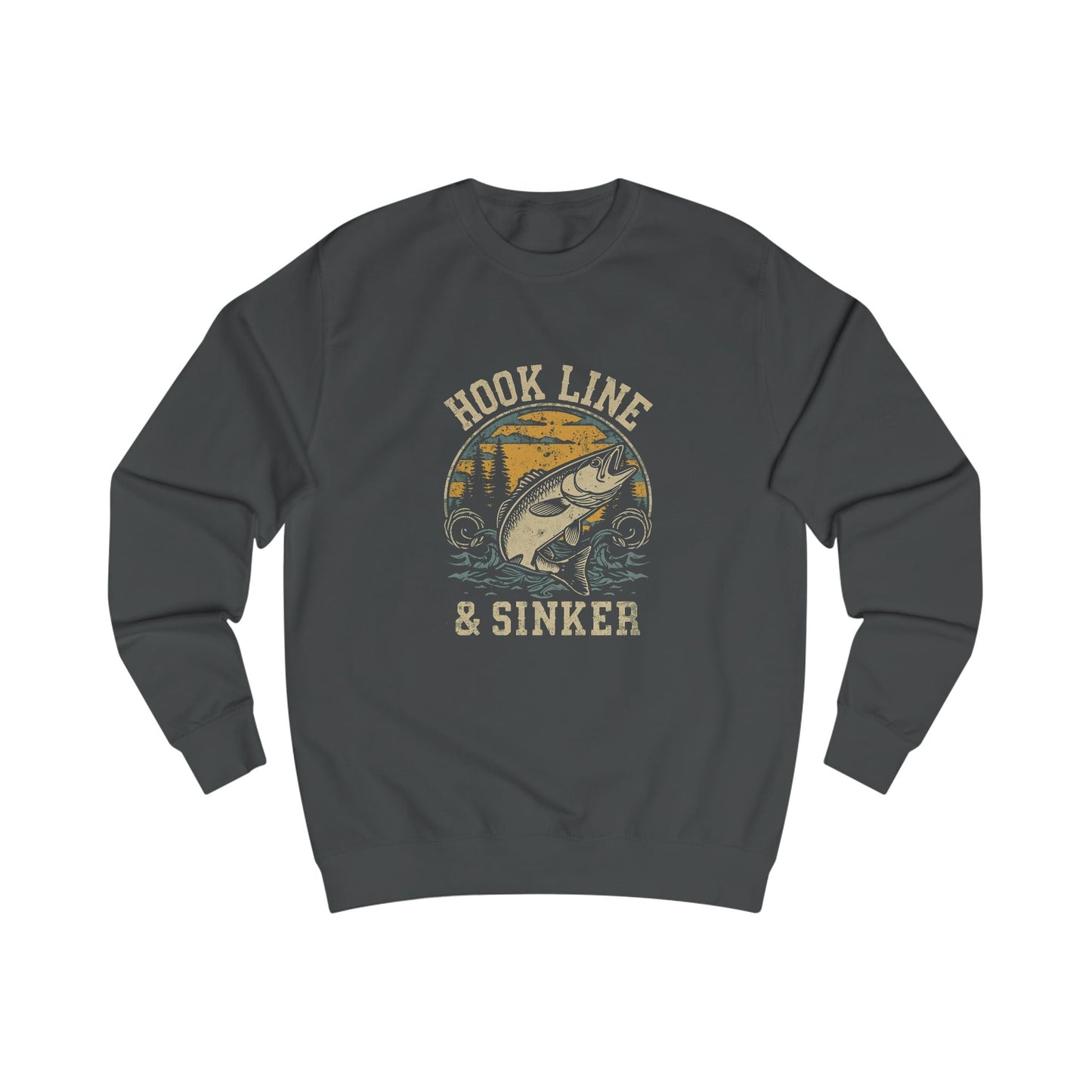 Fishing Themed Unisex Sweatshirt, Hook Line & Sinker Apparel, Cozy Gift for Anglers, Casual Outdoor Wear, Perfect for Birthdays & Holidays - SJM Print Store