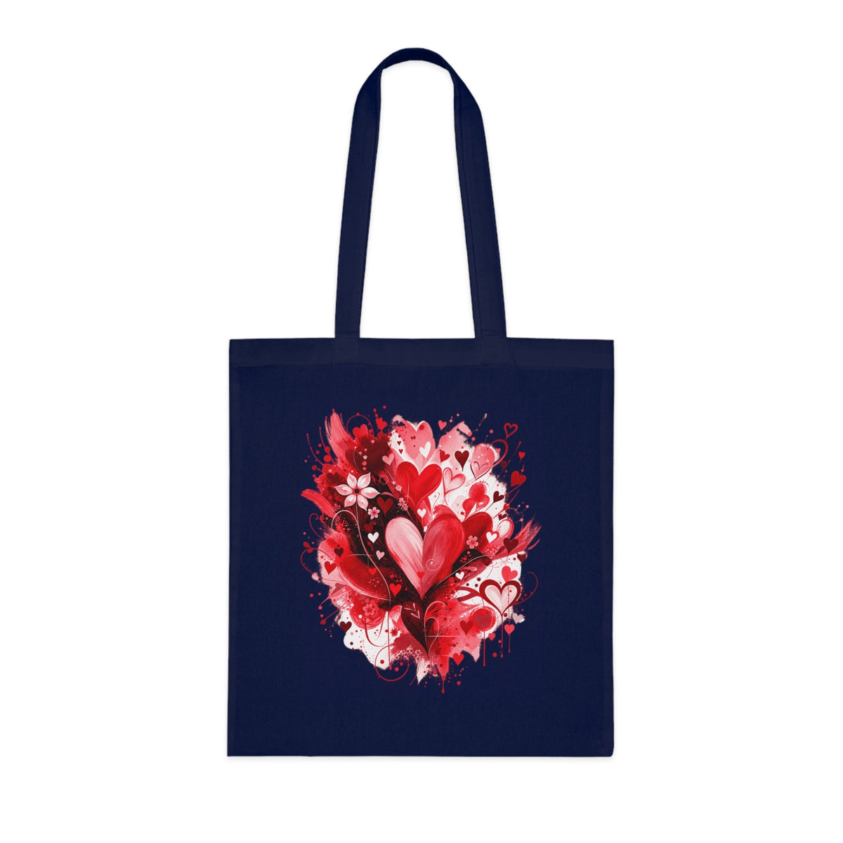 Floral Hearts Tote Bag | Heart & Floral Shopper - SJM Print Store