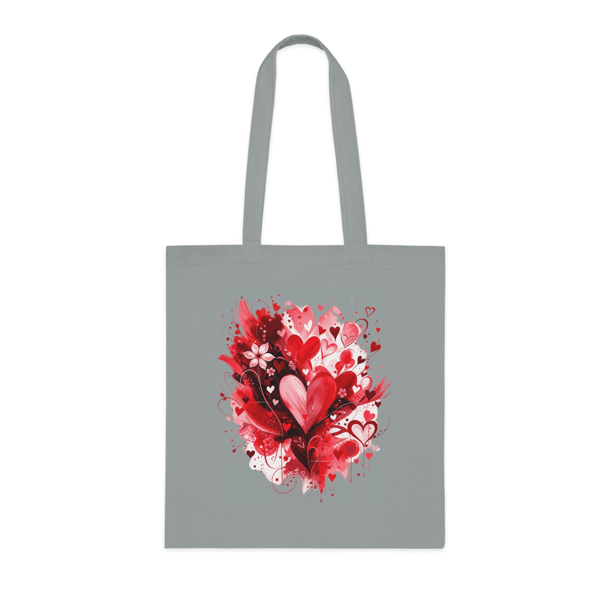 Floral Hearts Tote Bag | Heart & Floral Shopper - SJM Print Store