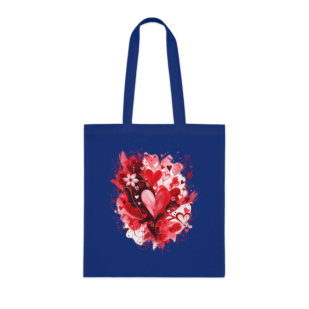 Floral Hearts Tote Bag | Heart & Floral Shopper - SJM Print Store