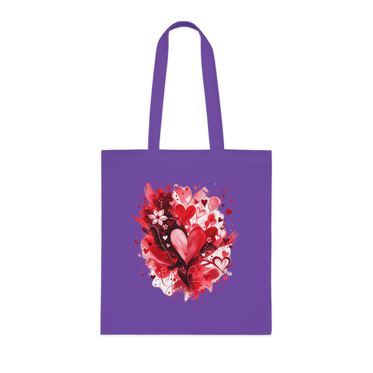Floral Hearts Tote Bag | Heart & Floral Shopper - SJM Print Store