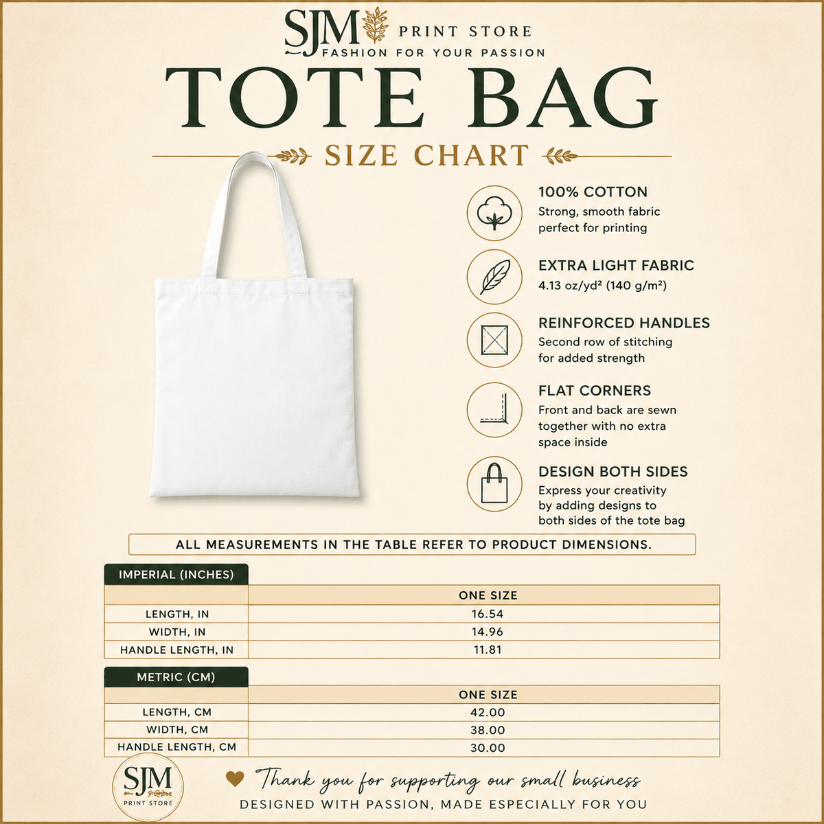 Floral Hearts Tote Bag | Heart & Floral Shopper - SJM Print Store