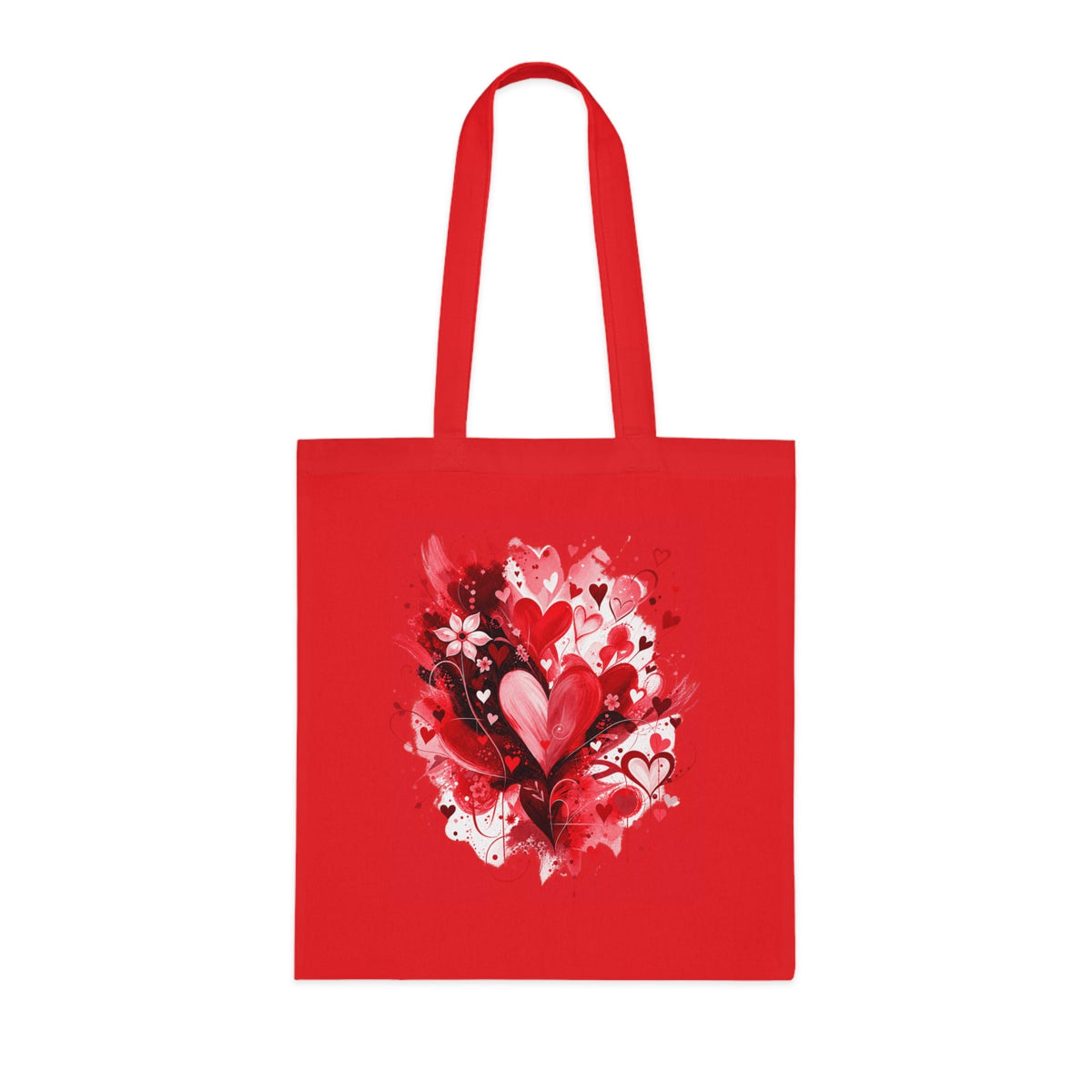Floral Hearts Tote Bag | Heart & Floral Shopper - SJM Print Store