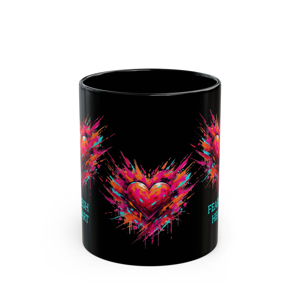 Fresh Start Fearless Heart Black Coffee Mug | Inspirational Ceramic Mug | Positive Mindset Gift | Gifts & Lifestyle - SJM Print Store