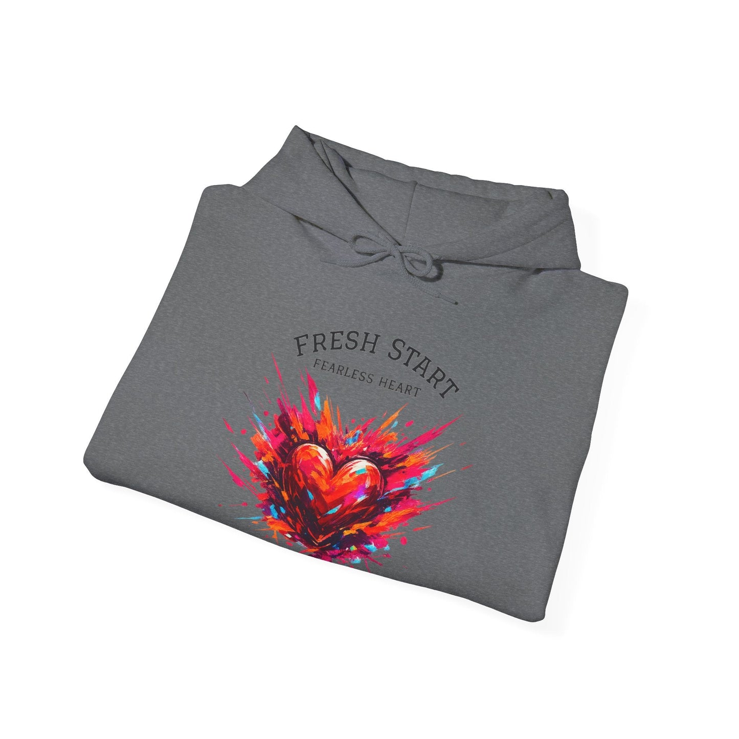 Fresh Start Fearless Heart Hoodie | Inspirational Pullover Hoodie | Positive Mindset Sweatshirt | Gifts & Lifestyle - SJM Print Store
