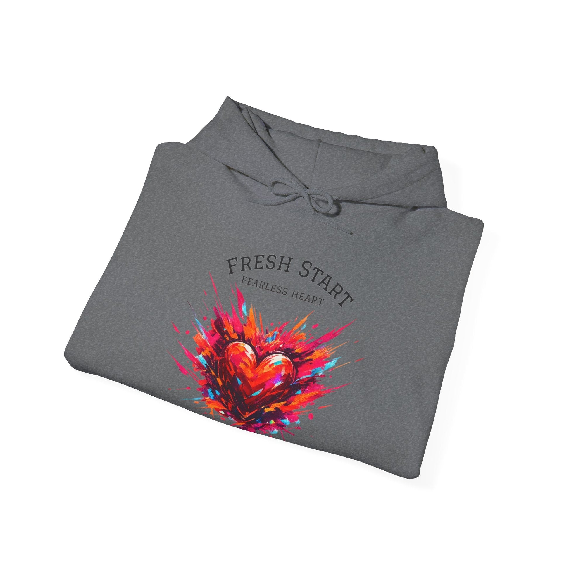 Fresh Start Fearless Heart Hoodie | Inspirational Pullover Hoodie | Positive Mindset Sweatshirt | Gifts & Lifestyle - SJM Print Store