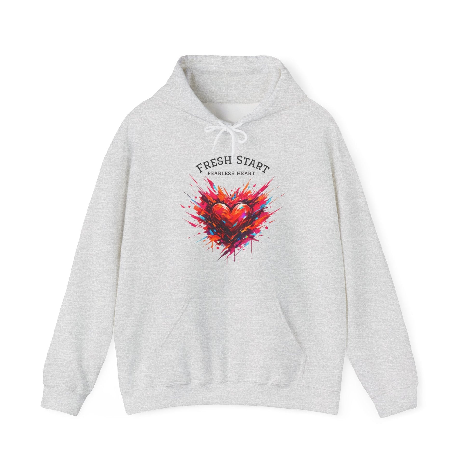 Fresh Start Fearless Heart Hoodie | Inspirational Pullover Hoodie | Positive Mindset Sweatshirt | Gifts & Lifestyle - SJM Print Store