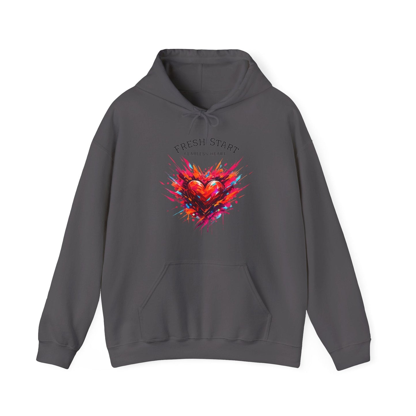 Fresh Start Fearless Heart Hoodie | Inspirational Pullover Hoodie | Positive Mindset Sweatshirt | Gifts & Lifestyle - SJM Print Store