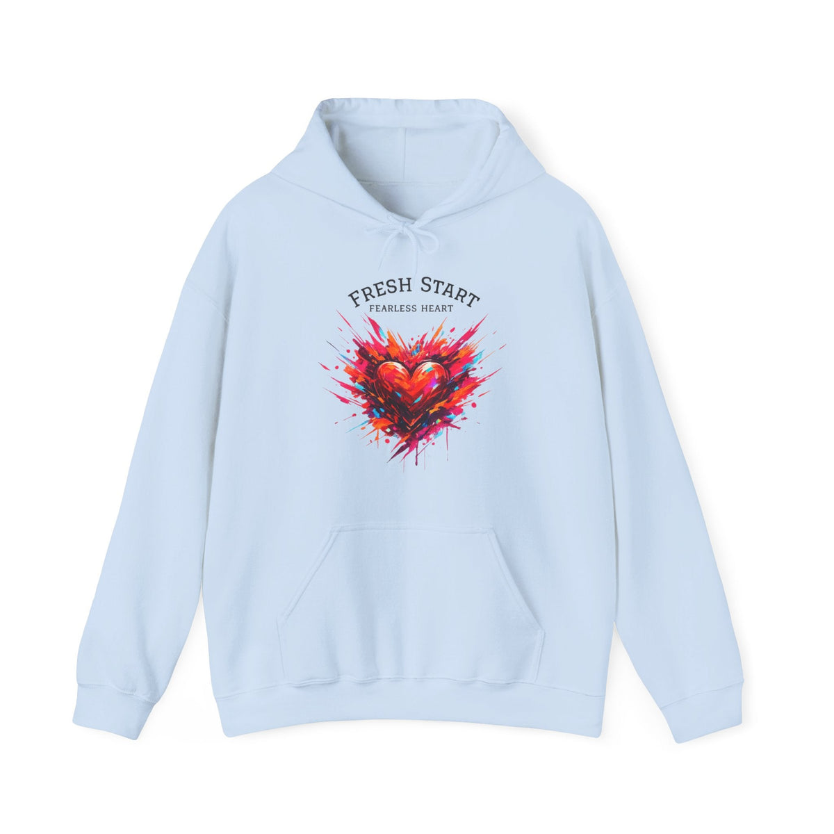 Fresh Start Fearless Heart Hoodie | Inspirational Pullover Hoodie | Positive Mindset Sweatshirt | Gifts & Lifestyle - SJM Print Store