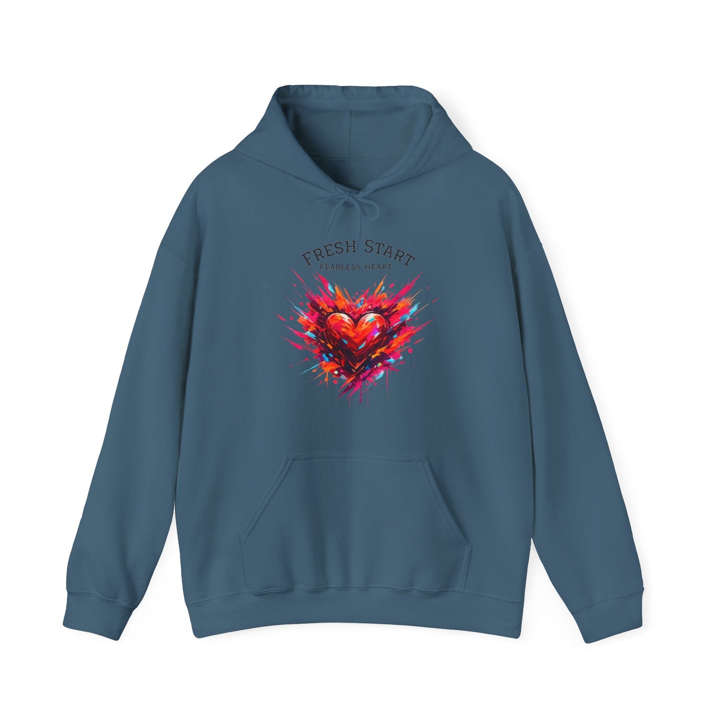 Fresh Start Fearless Heart Hoodie | Inspirational Pullover Hoodie | Positive Mindset Sweatshirt | Gifts & Lifestyle - SJM Print Store