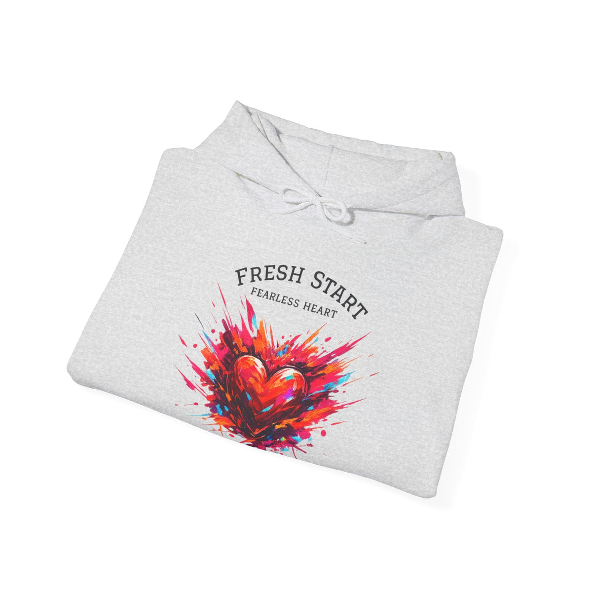 Fresh Start Fearless Heart Hoodie | Inspirational Pullover Hoodie | Positive Mindset Sweatshirt | Gifts & Lifestyle - SJM Print Store