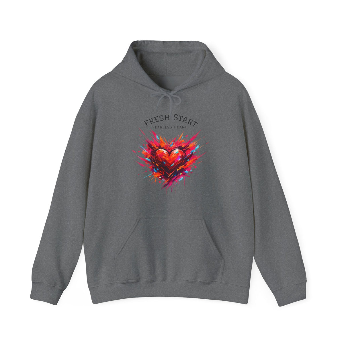 Fresh Start Fearless Heart Hoodie | Inspirational Pullover Hoodie | Positive Mindset Sweatshirt | Gifts & Lifestyle - SJM Print Store