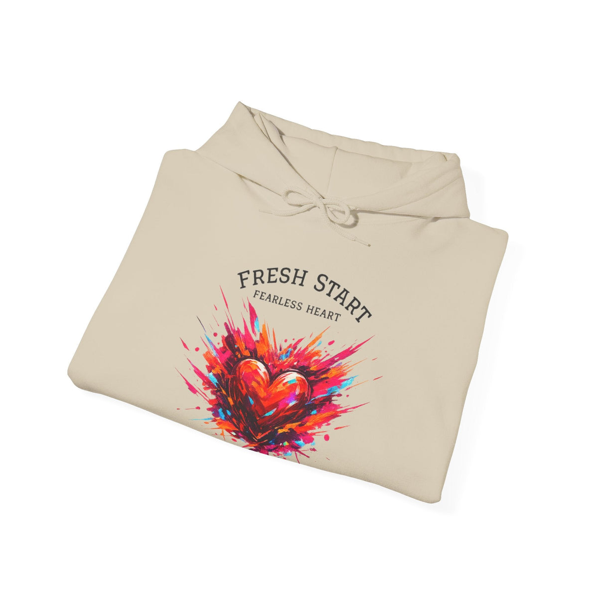 Fresh Start Fearless Heart Hoodie | Inspirational Pullover Hoodie | Positive Mindset Sweatshirt | Gifts & Lifestyle - SJM Print Store