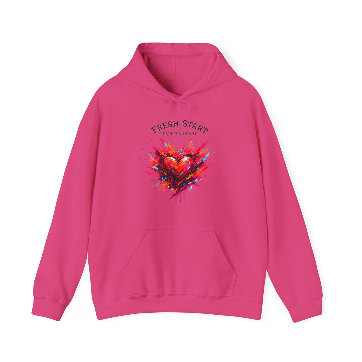 Fresh Start Fearless Heart Hoodie | Inspirational Pullover Hoodie | Positive Mindset Sweatshirt | Gifts & Lifestyle - SJM Print Store