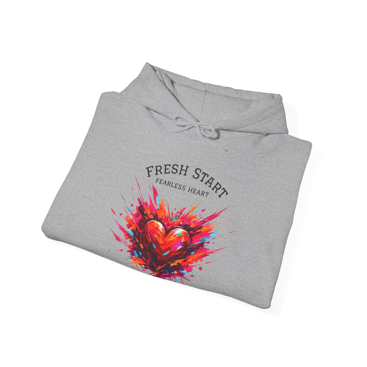 Fresh Start Fearless Heart Hoodie | Inspirational Pullover Hoodie | Positive Mindset Sweatshirt | Gifts & Lifestyle - SJM Print Store