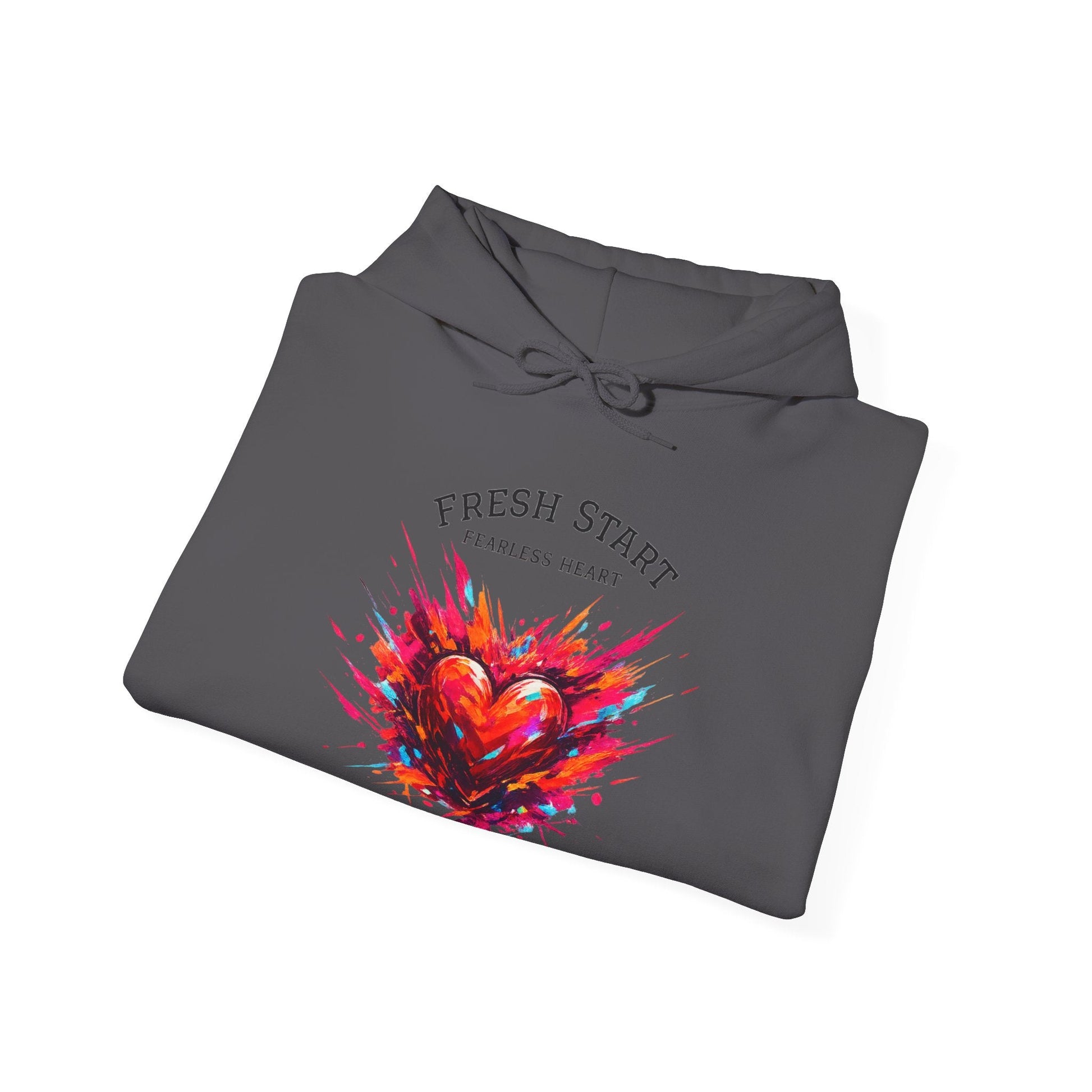 Fresh Start Fearless Heart Hoodie | Inspirational Pullover Hoodie | Positive Mindset Sweatshirt | Gifts & Lifestyle - SJM Print Store