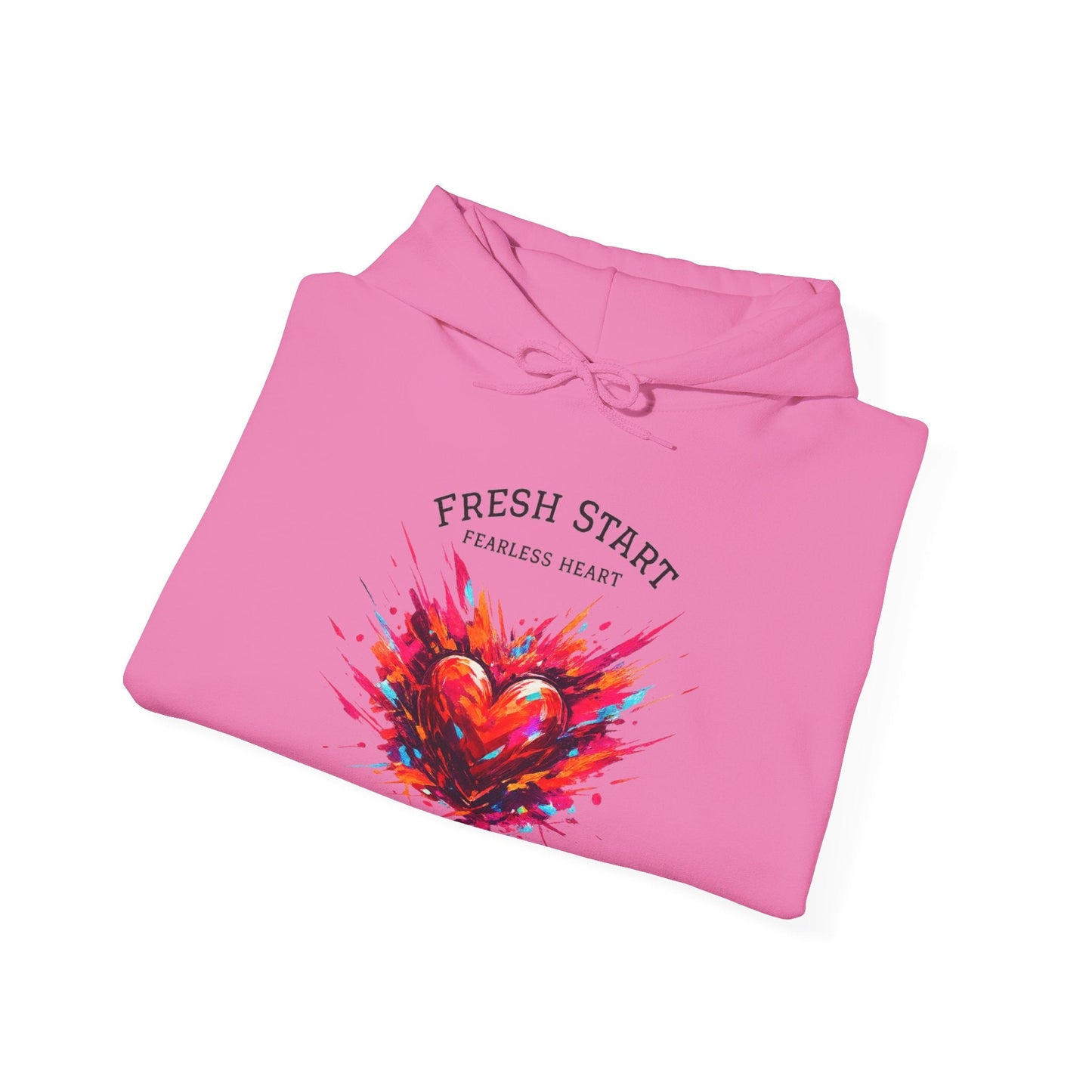 Fresh Start Fearless Heart Hoodie | Inspirational Pullover Hoodie | Positive Mindset Sweatshirt | Gifts & Lifestyle - SJM Print Store