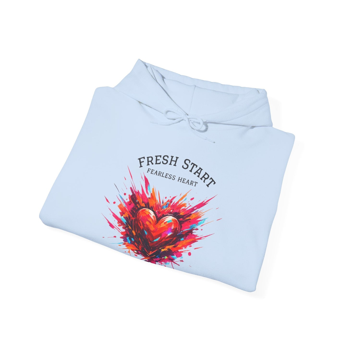Fresh Start Fearless Heart Hoodie | Inspirational Pullover Hoodie | Positive Mindset Sweatshirt | Gifts & Lifestyle - SJM Print Store