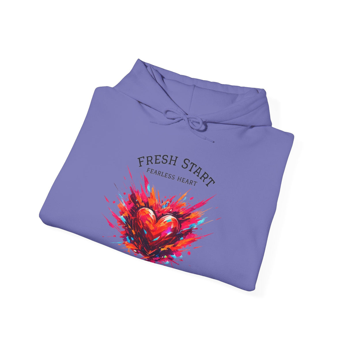 Fresh Start Fearless Heart Hoodie | Inspirational Pullover Hoodie | Positive Mindset Sweatshirt | Gifts & Lifestyle - SJM Print Store
