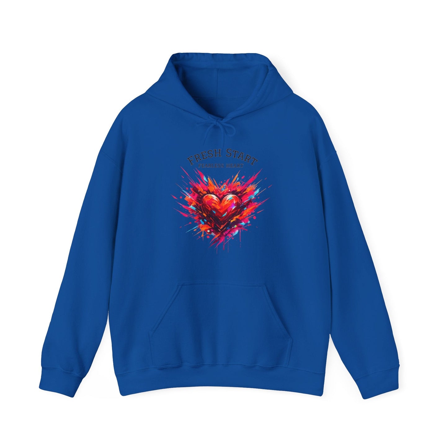 Fresh Start Fearless Heart Hoodie | Inspirational Pullover Hoodie | Positive Mindset Sweatshirt | Gifts & Lifestyle - SJM Print Store