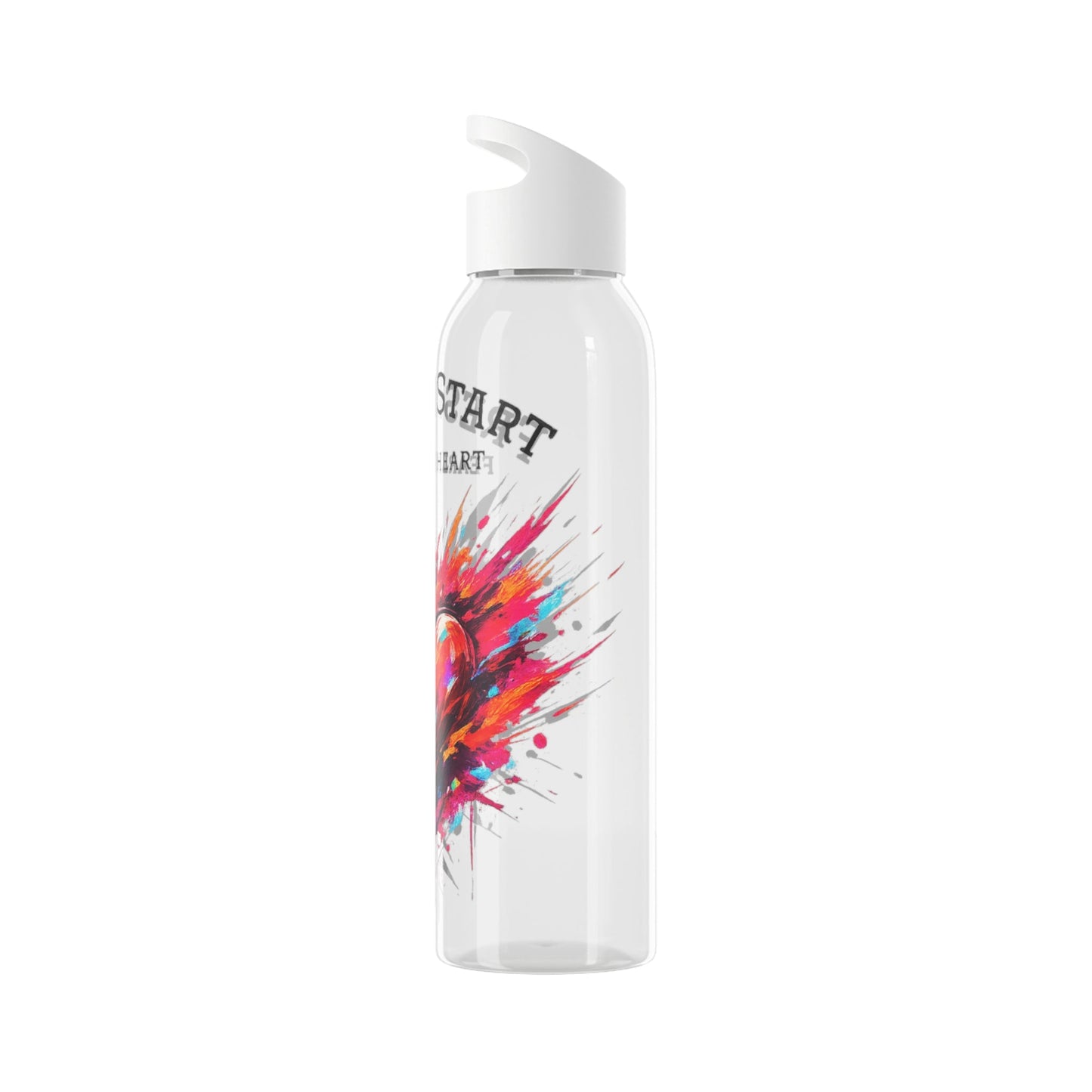 Fresh Start Fearless Heart Reusable Water Bottle | Inspirational Sports Bottle | Positive Lifestyle Drink Bottle | Gifts & Lifestyle - SJM Print Store