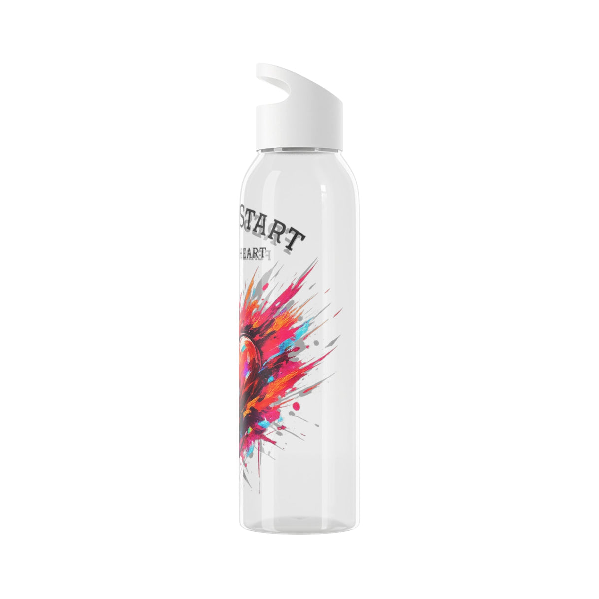 Fresh Start Fearless Heart Reusable Water Bottle | Inspirational Sports Bottle | Positive Lifestyle Drink Bottle | Gifts & Lifestyle - SJM Print Store