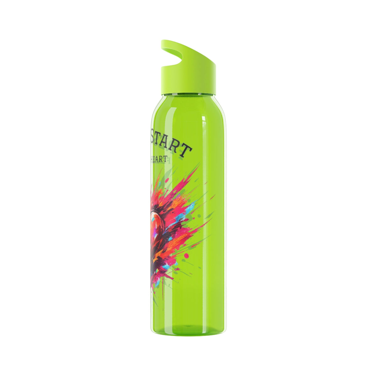 Fresh Start Fearless Heart Reusable Water Bottle | Inspirational Sports Bottle | Positive Lifestyle Drink Bottle | Gifts & Lifestyle - SJM Print Store