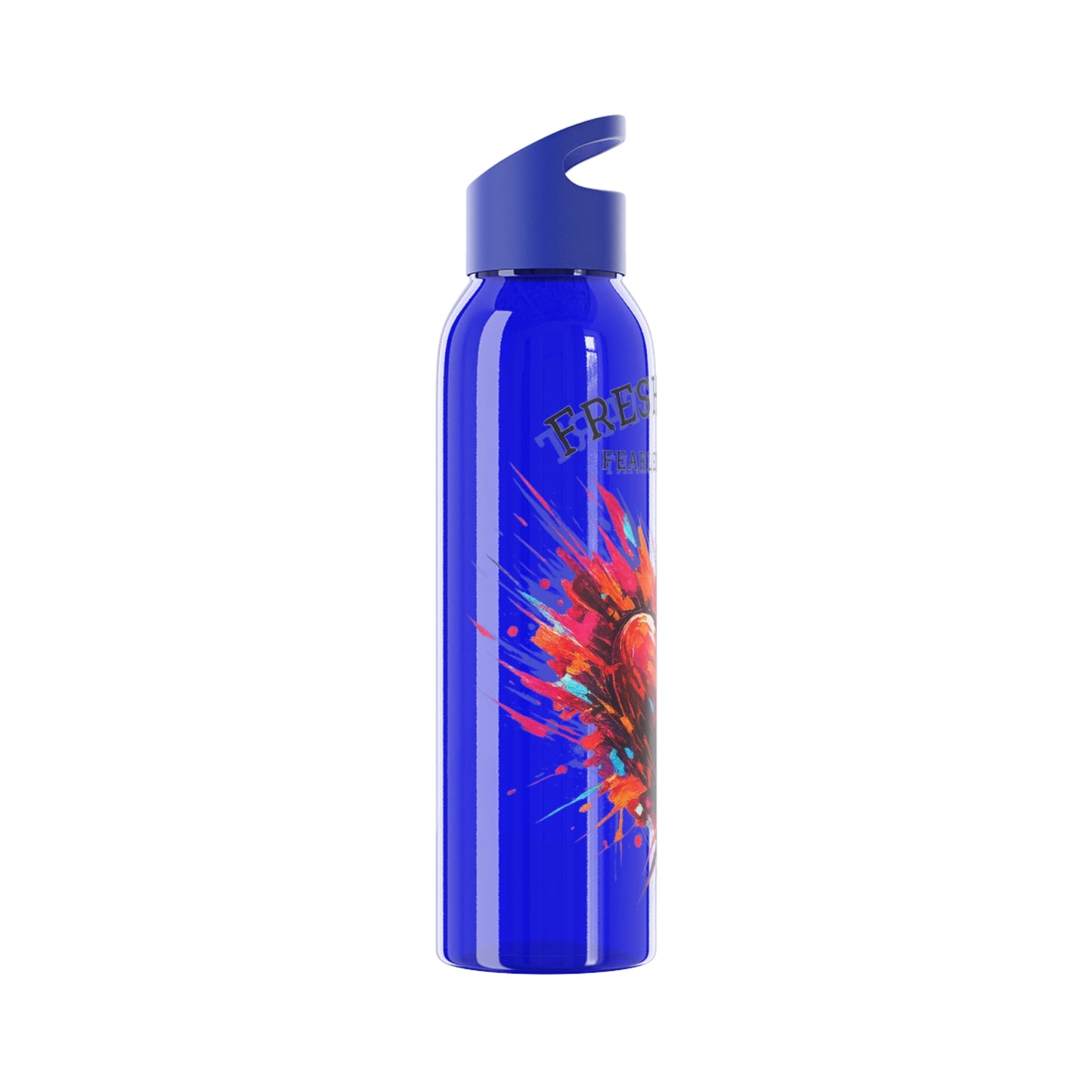 Fresh Start Fearless Heart Reusable Water Bottle | Inspirational Sports Bottle | Positive Lifestyle Drink Bottle | Gifts & Lifestyle - SJM Print Store