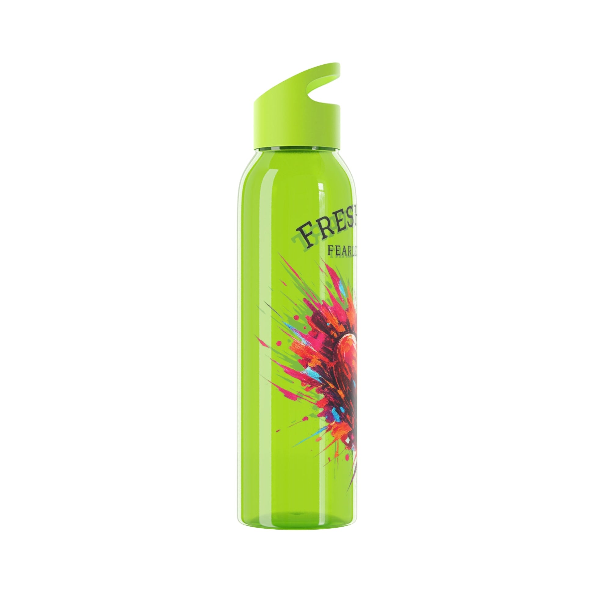 Fresh Start Fearless Heart Reusable Water Bottle | Inspirational Sports Bottle | Positive Lifestyle Drink Bottle | Gifts & Lifestyle - SJM Print Store