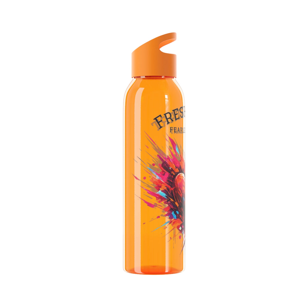 Fresh Start Fearless Heart Reusable Water Bottle | Inspirational Sports Bottle | Positive Lifestyle Drink Bottle | Gifts & Lifestyle - SJM Print Store